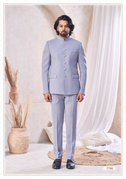 ShubhVivah Showroom men’s light blue Jodhpuri suit for wedding, festive, and formal occasions